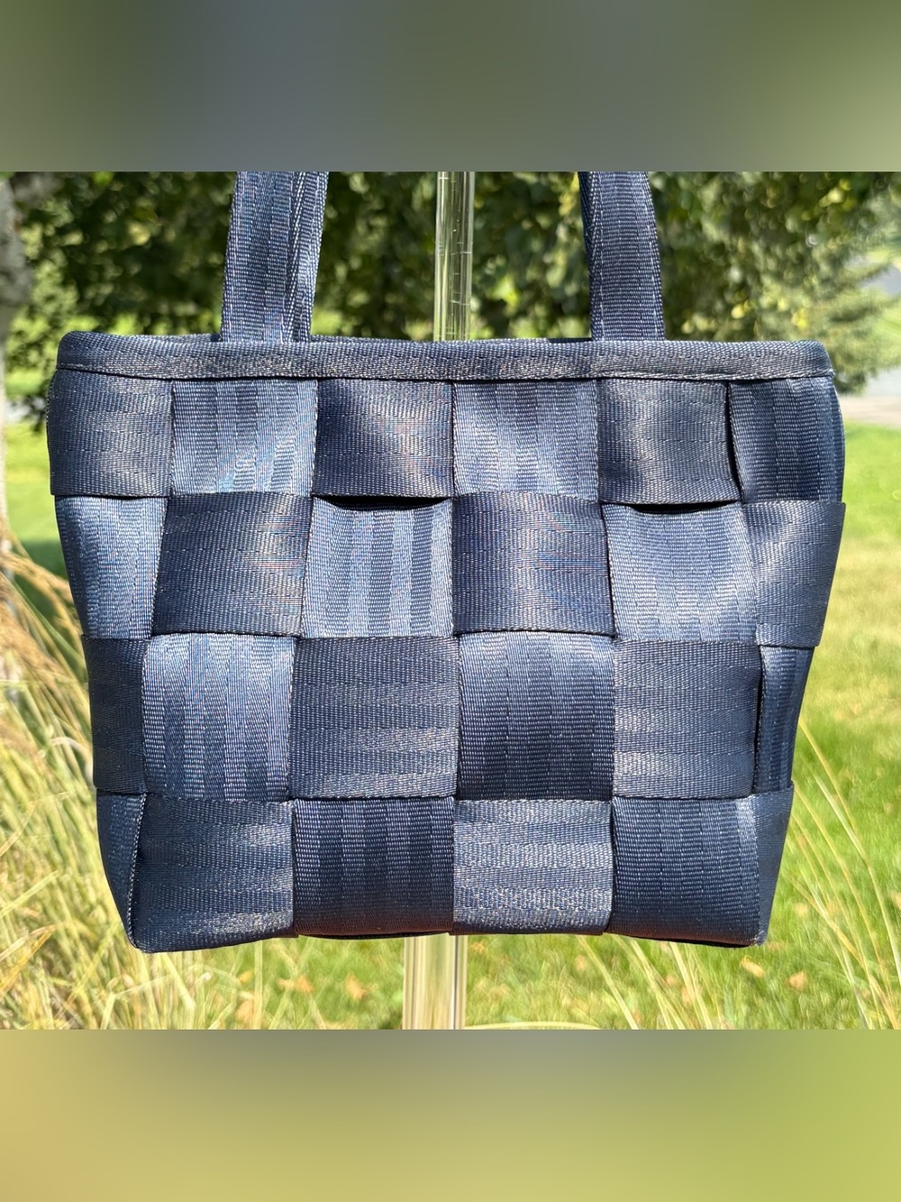 Vintage Harvey’s “The Original Detroit” Seatbelt Bag Small Tote Navy - Picture 8 of 15